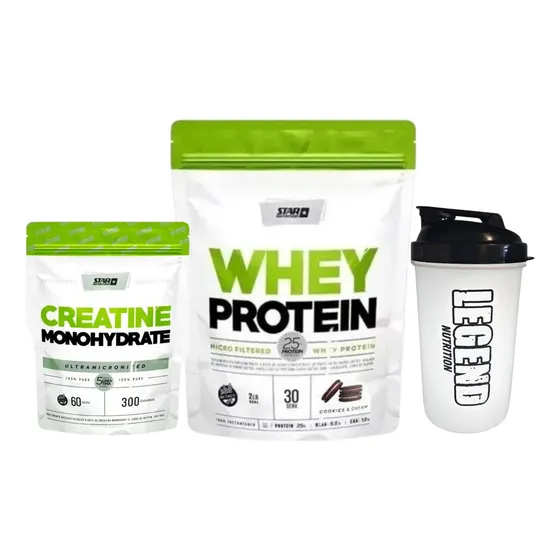 Star Nutrition Whey Protein Sabor Cookies And Cream 908g Creatina Pura Doypack 300g Vaso Legend 600ml