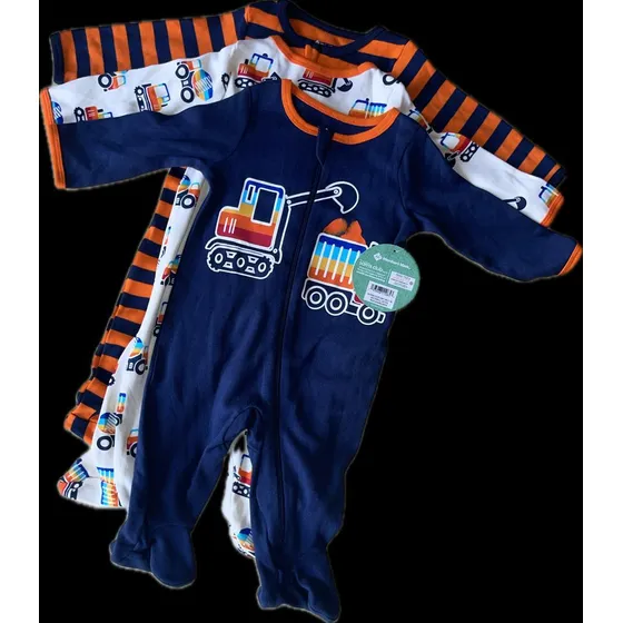 Members Mark Set De 3 Pijamas Con Pies Para Bebes Algodón