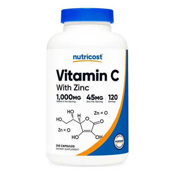Complemente La Vitamina C De Nutricost Con Zinc 1000 Mg/45 M
