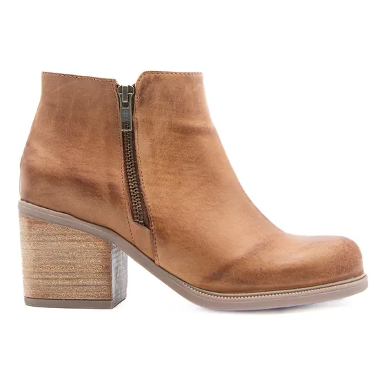 Botinetas De Mujer Bota Cuero Vacuno Taco Dama Fiori Fabiana