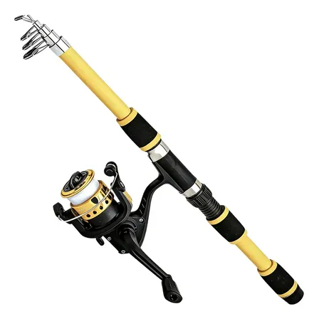 Vara De Pesca Completa Com Molinete Portátil Linha De Pesca