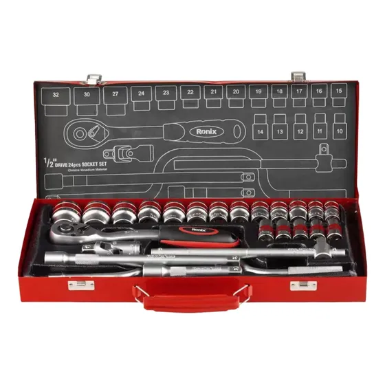 Juego De Dados Milimétricos Rachet 1/2 Ronix Set. 24 Piezas