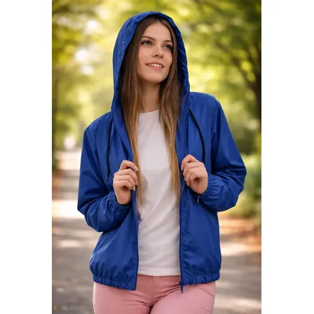 Jaqueta Corta Vento Feminina Capuz Repelente Água Premium