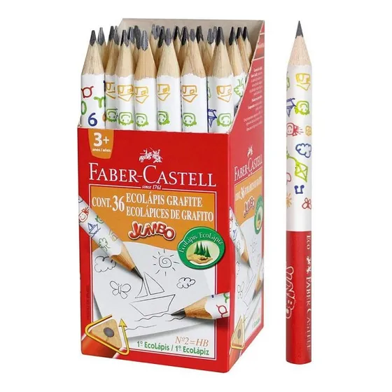 2 Lapiz Negro Faber Castell Jumbo Infantil Triangular