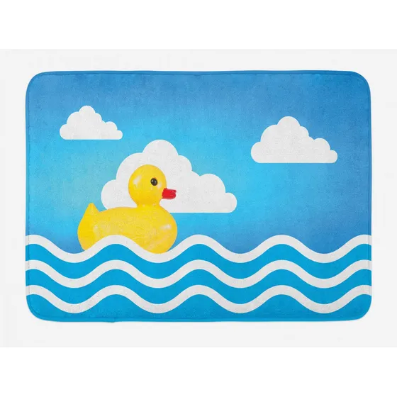 Ambesonne Tapete Baño Pato Goma Juguete Amarillo Para Niño X