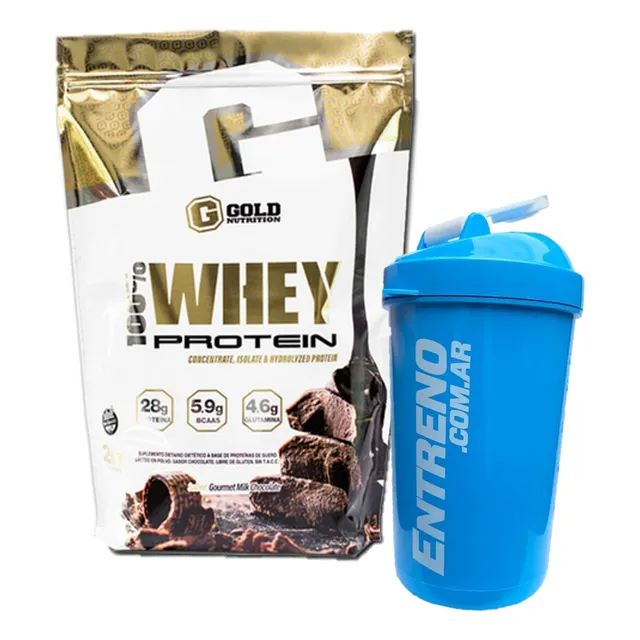 Gold Nutrition 100% Whey Protein 2lb + Shaker Batidor