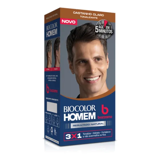 Tonalizante Capilar Biocolor Homem A Cor - 24h Tom Castanho claro