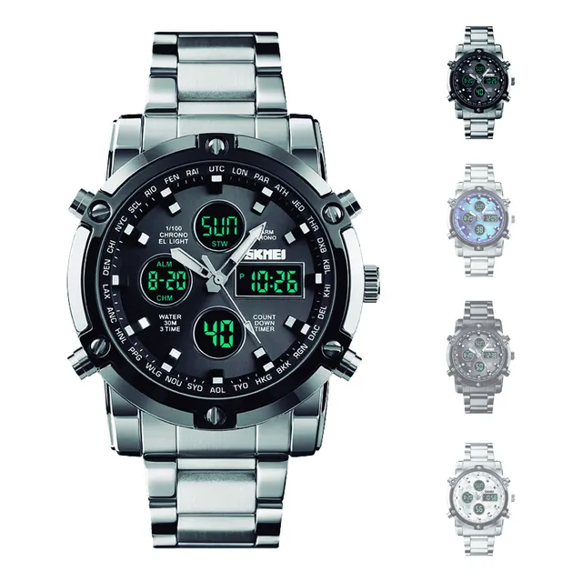 Reloj Caballero De Acero Inoxidable Original Lujo Skmei 1389
