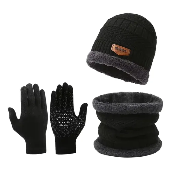 Gorro Bufanda Guantes Unisex Frio Invierno Cuello Hombre Muj