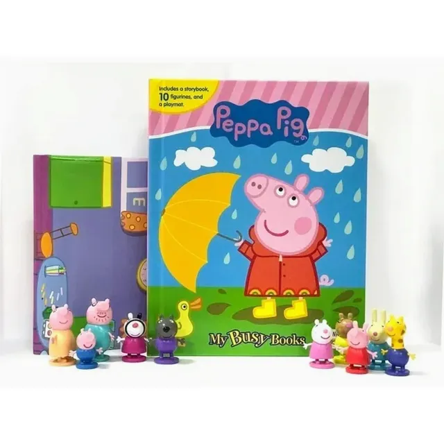 Libro Peppa Pig Diverti-libros / Incluye 10 Figuras Y Tapete