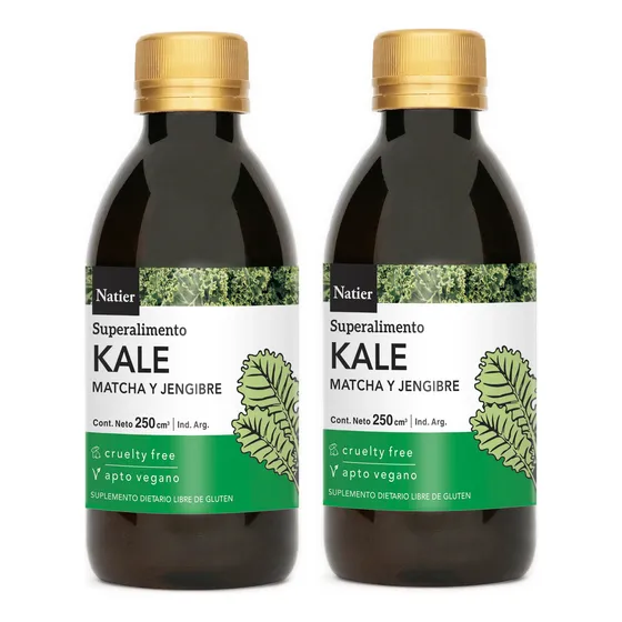 Natier X2 Jugo Kale Matcha Jengibre Suplemento Vegano 250 6c