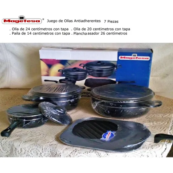 Juego De Ollas Magefesa Antiadherentes 7 Piezas