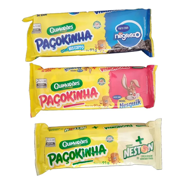 Paçoquinha Rolha Individual Biscoito Negresco Neston Nesquik