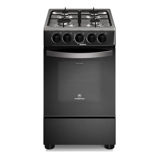 Cocina A Gas Mademsa 4 Platos Limpia Fácil Fm4ip Negra - Det