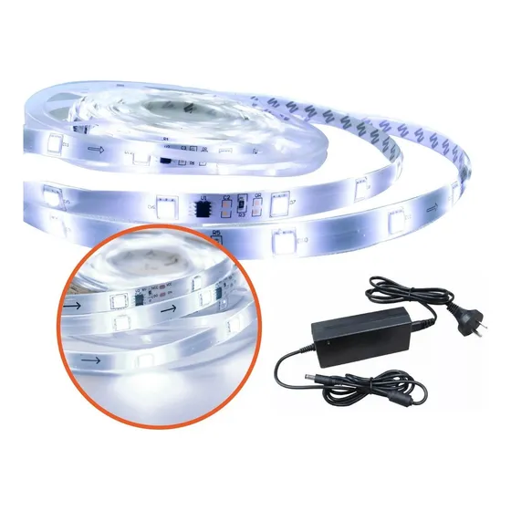 Tira led De 5 Metros Libercam tub-05 Luz Blanca Fria led SMD 5050 Autoadhesiva 12V
