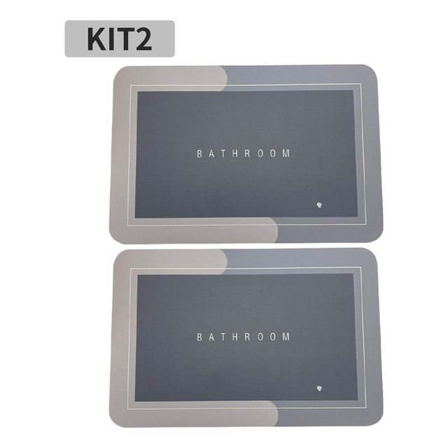 Kit 2 Tapetes De Banheiro Mágico Ultra Absorvente 40x60cm Kit 2 Tapetes De Banheiro Mágico Ultra Absorvente 40x60cm