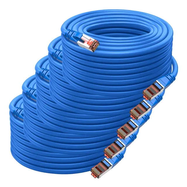 Cable Ethernet Blindado, Mxeuh-005, 5pzas, 25m, Azul, 1gbps,