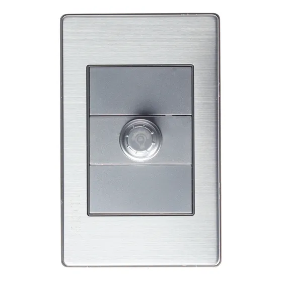 Placa Metálica Con Dimmer Anodizado Lucek Premium Plateado