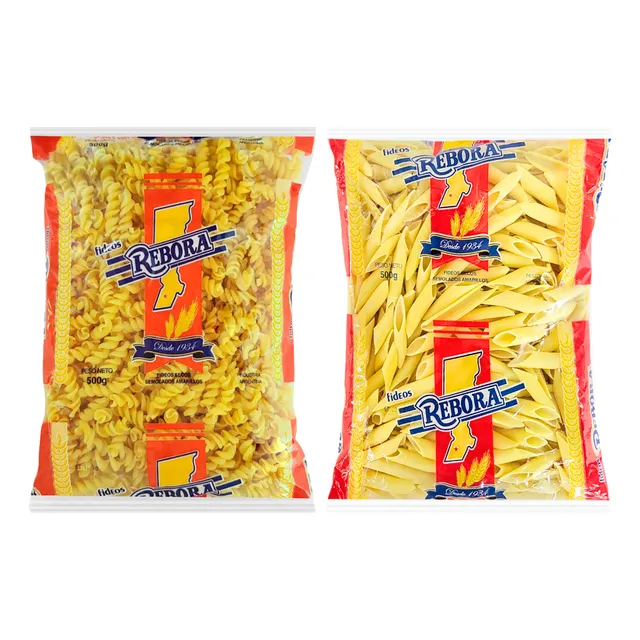 Fideos Tirabuzón Y Mostachol X500 Grs Combo X2 Rebora