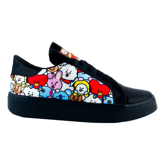 Tenis K-pop Juvenil Army Bt21 Casual Moda Bts Negro 421-n