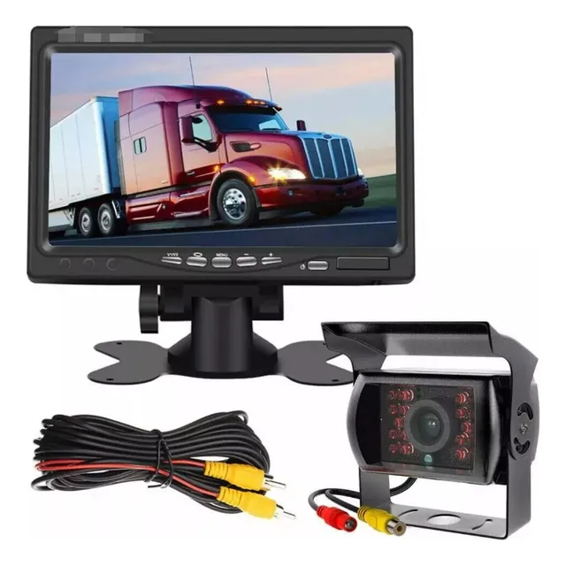 Camara De Camion/bus Retroceso 18 Led Ip68 + Pantalla 7 PLG