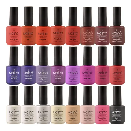 Esmaltes Meline Semipermanente X24  Uñas Color Gel Led/uv