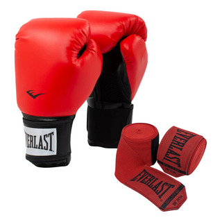 Set Boxeo Guantes Everlast Pro Style Vendas Algodón 4.57m Set Boxeo Guantes Everlast Pro Style Vendas Algodón 4.57m