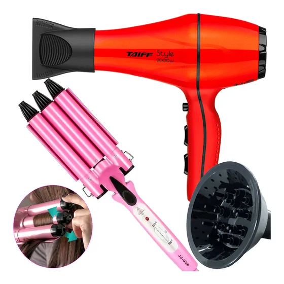 Secador D Cabelo Taiff 2000w Ion Profissional Cacheador Trio