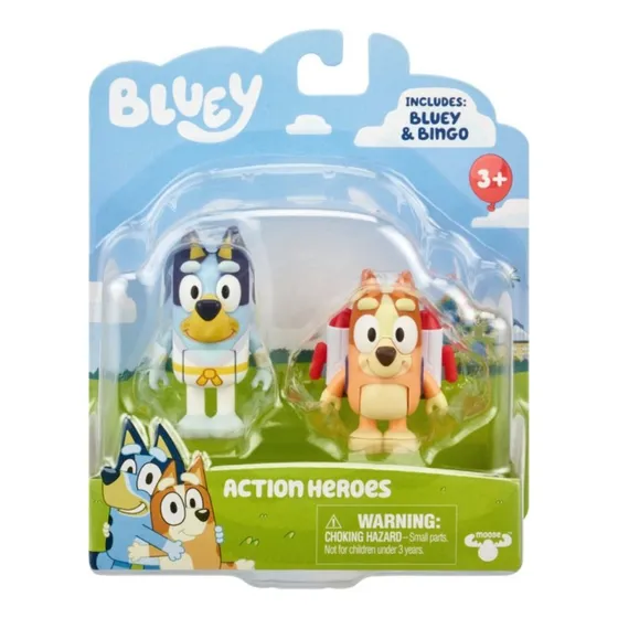 Bluey Figure 2 Pack Action Héroes Paquete 2 Figuras 7cm