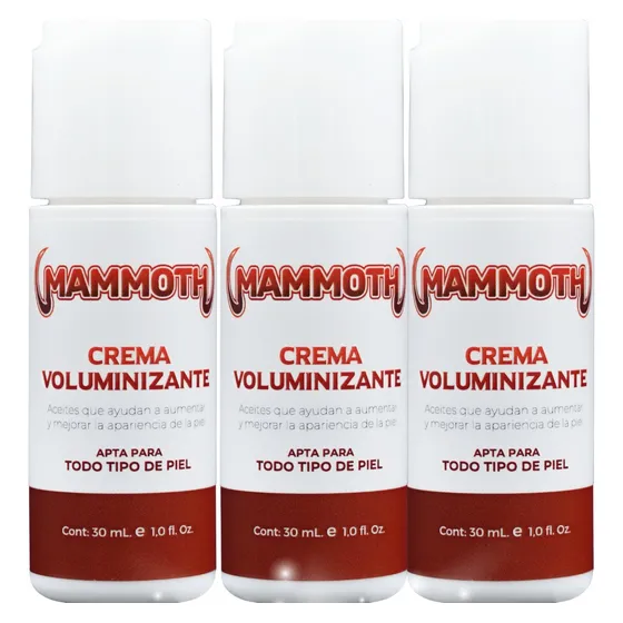 3 Mammoth Voluminizante, Lubricante Agrandador, Duracion Max