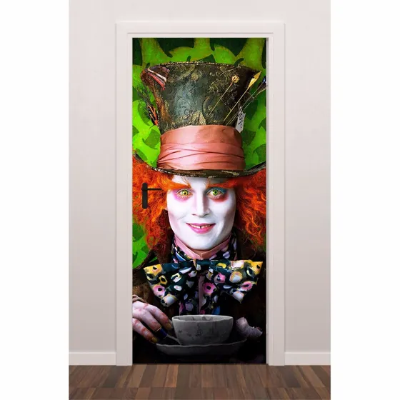 Adesivo Porta Plotagem Filme Alice No País Das Maravilhas