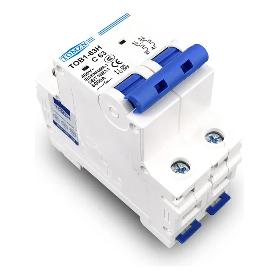 Disyuntor Tomzn 2 Polos Mcb Tob1-63-2p  Max 400v 63 Amperes