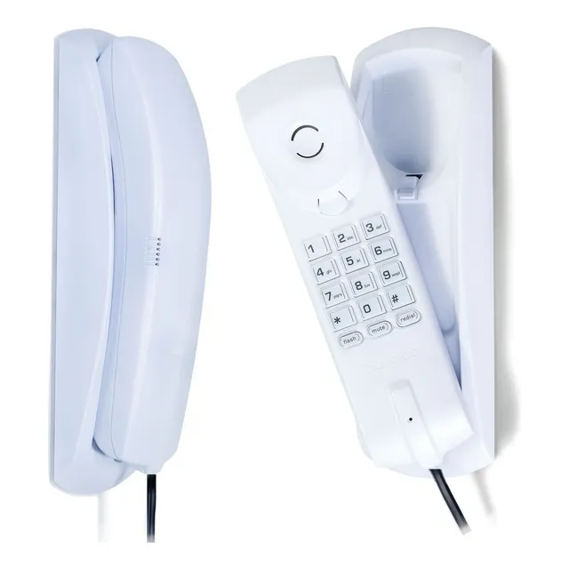 Telefone De Mesa E Parede Tc 20 Brancos Com Fio Intelbras Interfone Apartamento Residencial