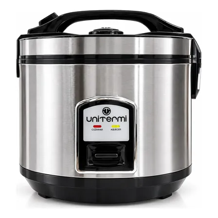 Panela De Arroz Elétrica Inox 10 Xícaras Tampa De Vidro 700w Inox 127v 50 Hz 60 Hz