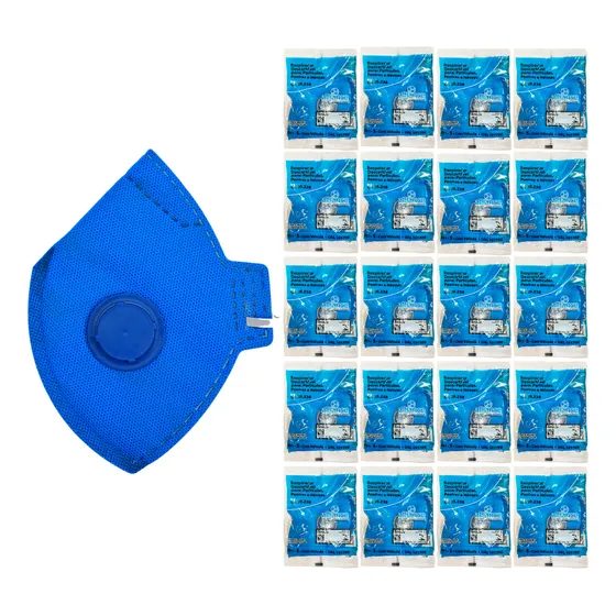 Kit 100 Respirador Descartável Pff1 Com Válvula Máscara Pó