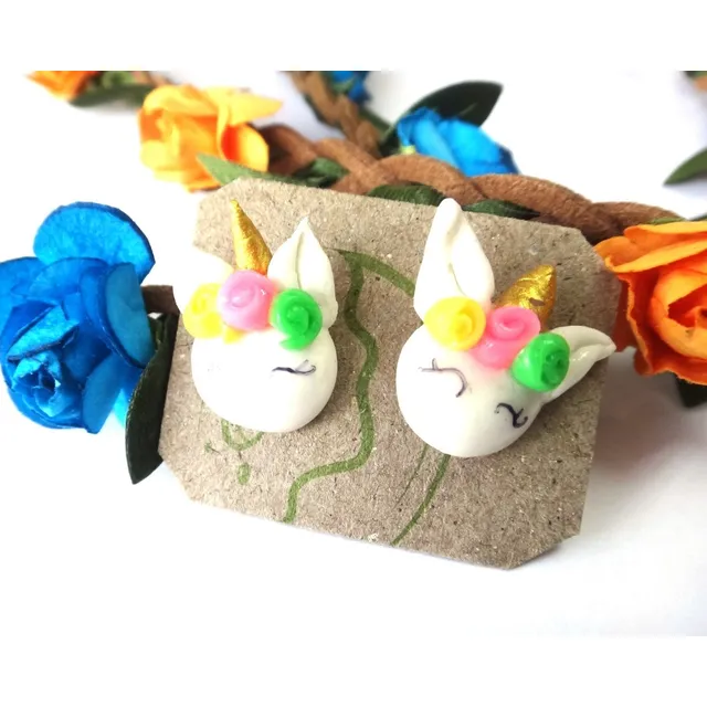 3 Pares Zarcillos Oferta Unicornio P/ Niñas Regalo Cotillon 