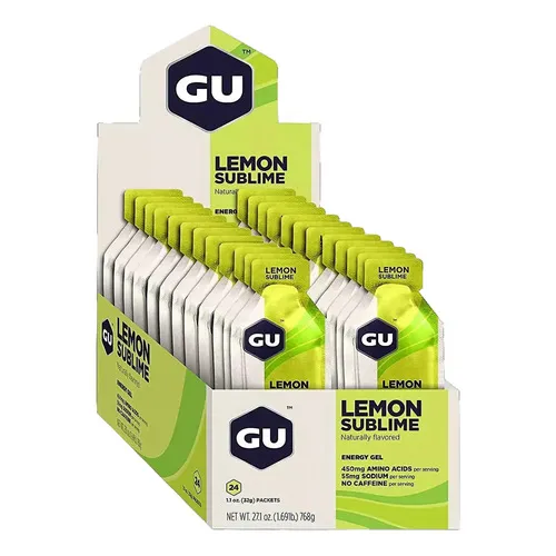 Gel Gu Lemon Sublime 24 Un. Para Ciclismo, Running, Natación