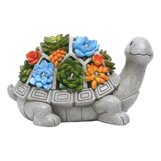 Nacome Solar Garden Bunny Statue With Succulent Led Lights