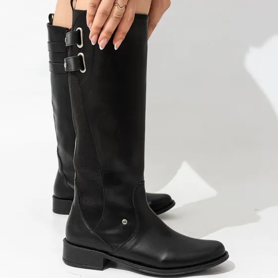 Bota Caña Alta Con Elástico Mujer Pu Valen-25 Bakanas Shoes