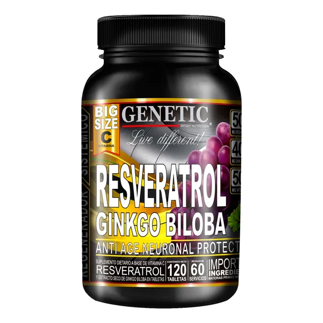 2 Meses Antiox Resveratrol Ginkgo Biloba Vitamina C Genetic