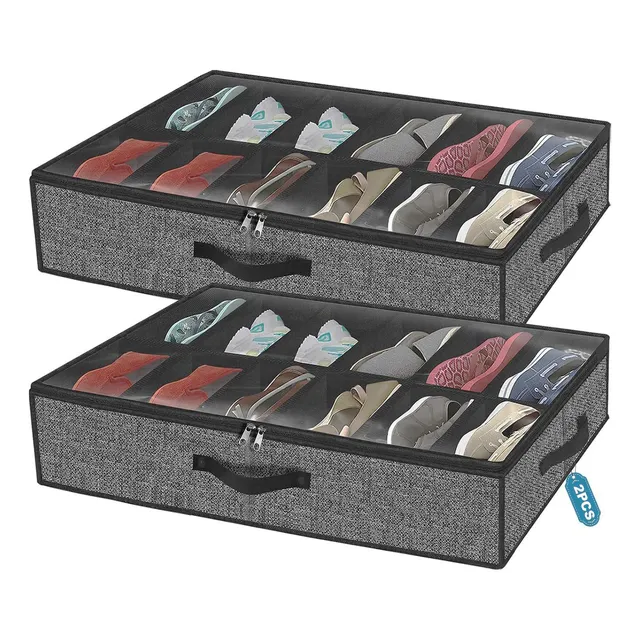 Zapatera Plegable Bajo Cama 2pz Organizador 24 Pares Zapatos Kudciie