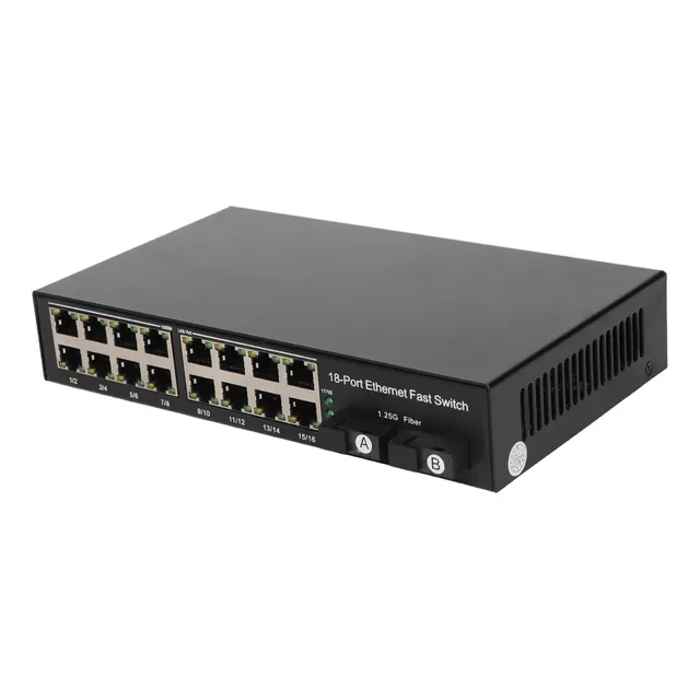 Ethernet Fiber Media Tx1310nm Rx1550nm 2 Puertos Ópticos 16