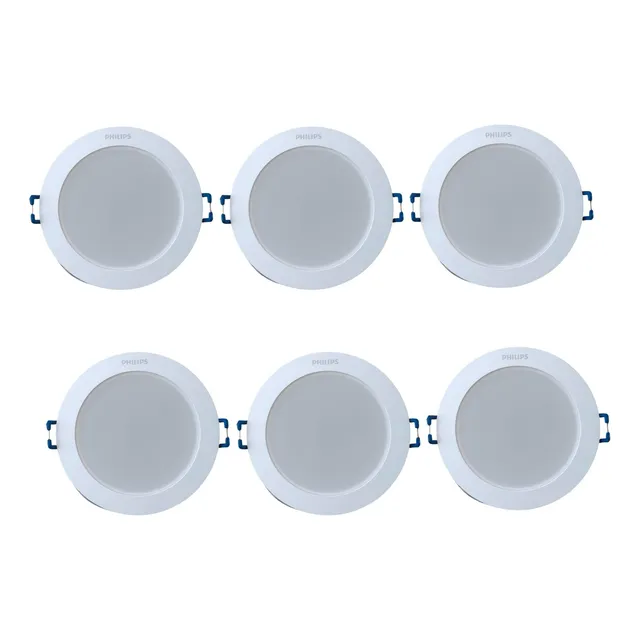 Foco Led Philips 6w Para Caja Octagonal Luz Fría, 6 Unidades
