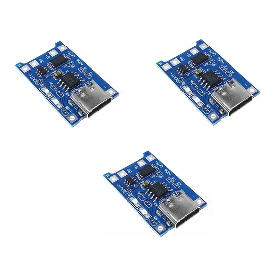 Modulo Tp4056 Carga Litio C/proteccion Usb Tipo C -pack X3