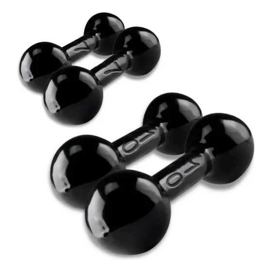Kit Par Halter 7 E 10 Kg Bola Emborrachado - Peso Total 34kg