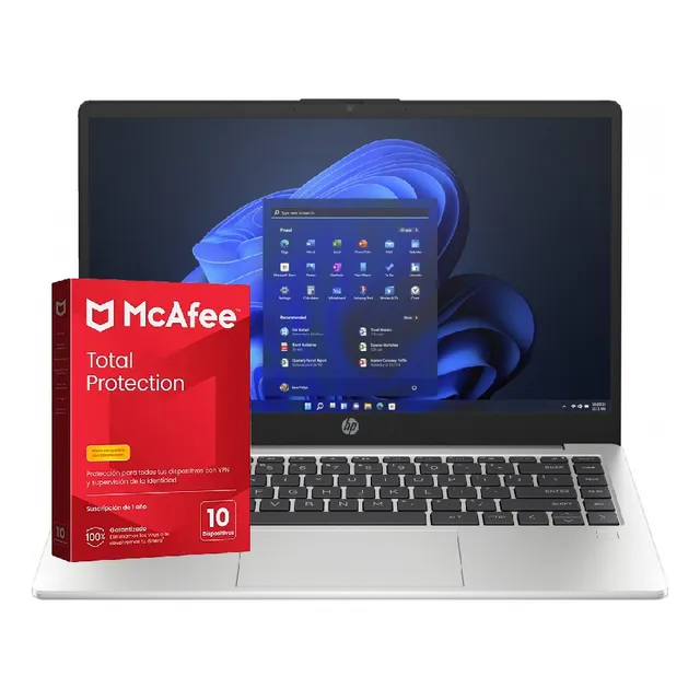 Laptop Hp 245 G10 14  Amd Ryz 3 + Antivirus Mcafee Digital Plateado