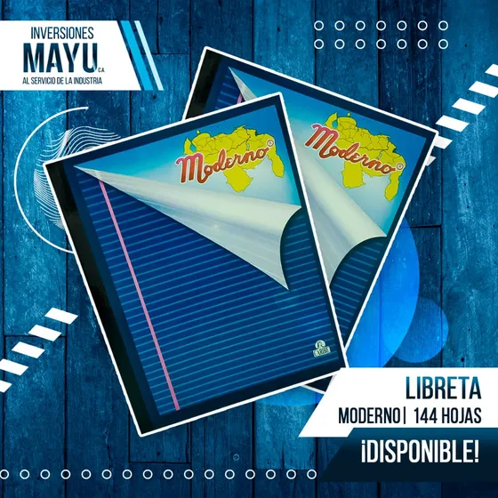 Libreta Cosida 144 Hojas Moderno Caribe Tapa Dura
