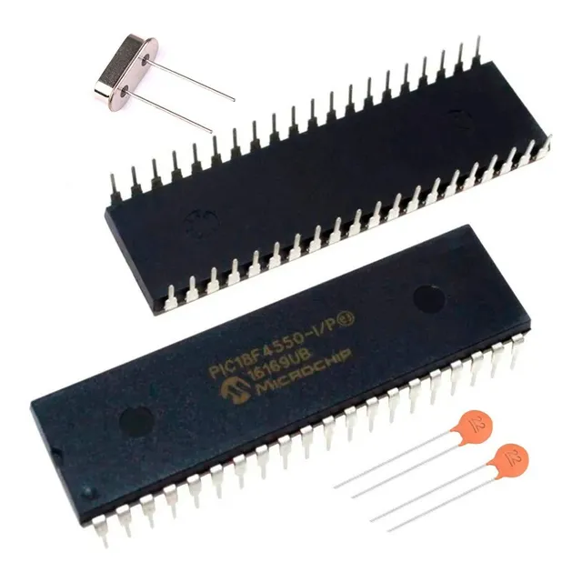 Pic18f4550 Microcontrolador + Cristal Y 2 Capacitores 22pf