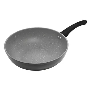 Lyor Frigideira Wok Antiaderente De Indução Granilite 28cm Lyor Cor Cinza
