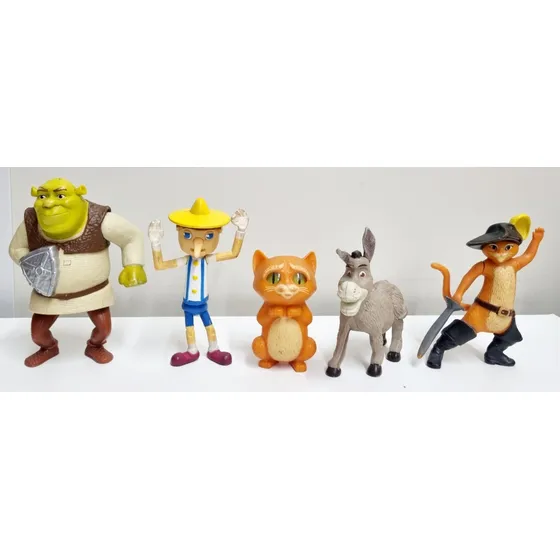 5 Bonecos Diferentes Coleções Shrek Mc Donalds 